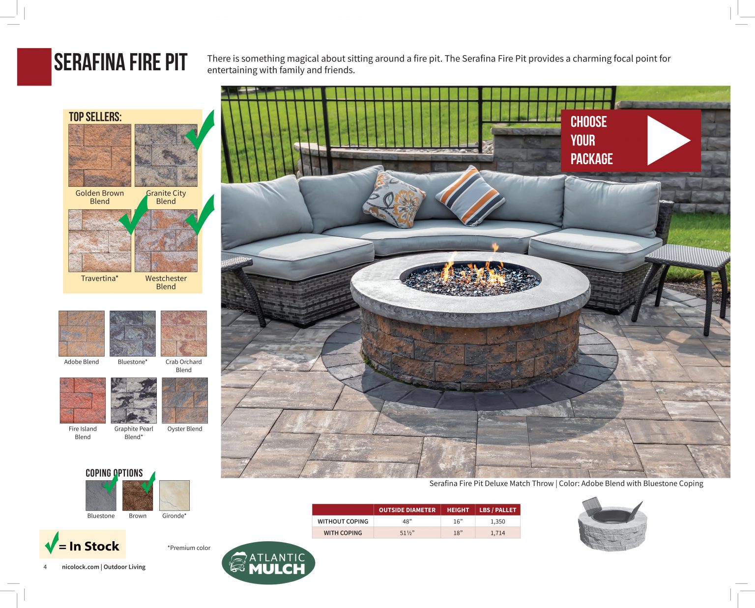 Serefina Fire Pit Atlantic Mulch